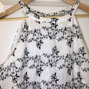 NWT LOFT Embroidered Halter Flare Dress